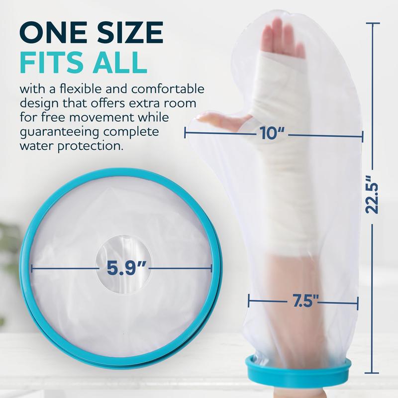 Large Arm Cast Cover for Shower – Waterproof Cast Protector for Shower | Reusable Cast Cover with Water-Tight Seal to Keep Wounds Dry | Protects the Hand, Wrist, Elbow