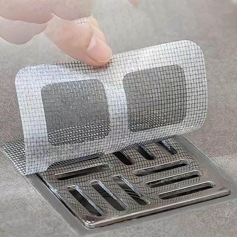 Disposable Hair Drain Stickers, Disposable Shower Floor Drain Sticker,Mesh Cover Sewer Filter Screen for Shower Kitchen Bathroom Tub(30pcs) Shower Drain Hair Catcher Mesh Stickers,Disposable