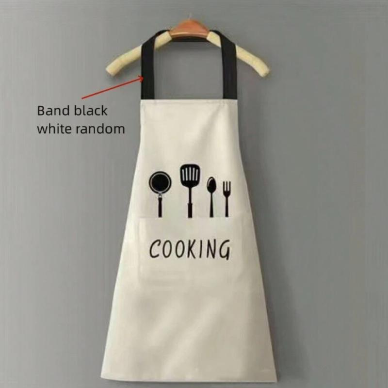 Adjustable Neck Strap Waterproof And Oil-Proof Cooking Apron With 2 Pockets, Unisex Kitchen Apron For Restaurant And Home Cooking