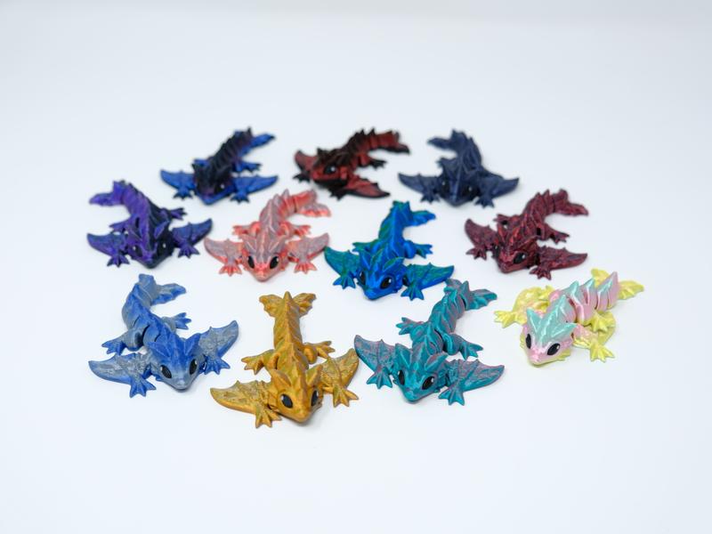 Tiny Wyvern Dragon | Articulating Flexi | Sensory | Dragon Decor | Dragon Keychain | Cinderwing3D | Unique Gift | Home Decor | Dragon Gift |