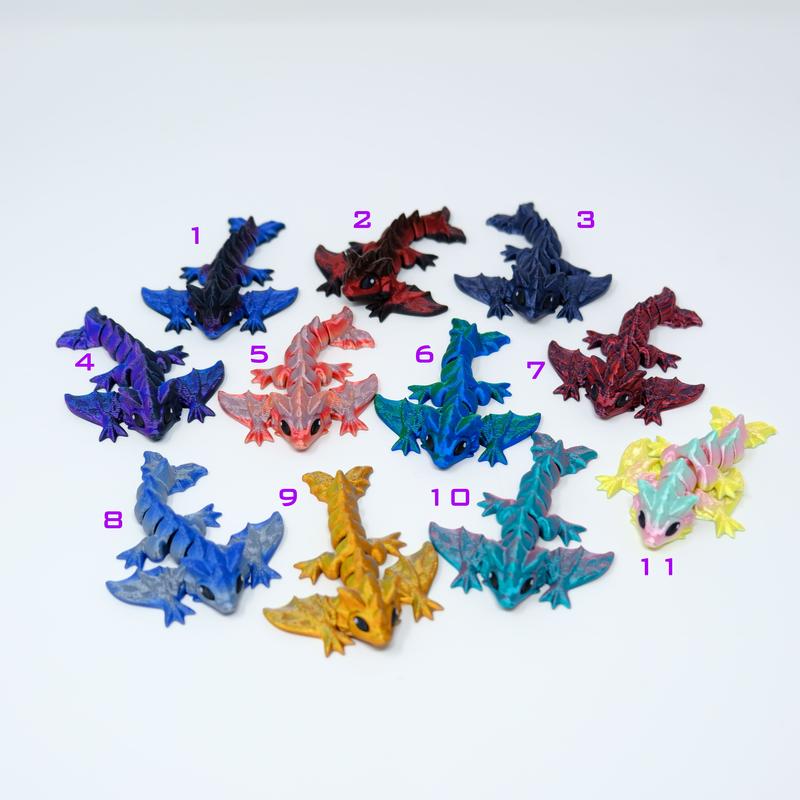 Tiny Wyvern Dragon | Articulating Flexi | Sensory | Dragon Decor | Dragon Keychain | Cinderwing3D | Unique Gift | Home Decor | Dragon Gift |