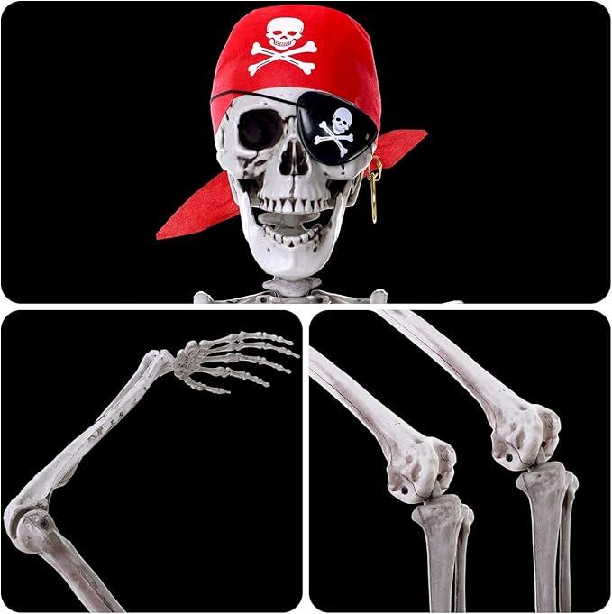 Funky Party Decoration Skeleton(5 Feet) Life-sized Skeleton Props With Movable Joints,Outdoor Courtyard Haunted House Props Decoration,Trick Item