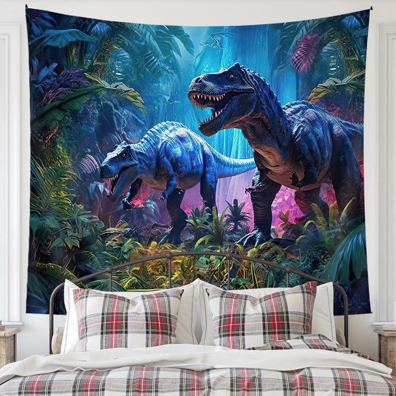 Jungle Dinosaur Pattern Tapestry, Wall Hanging Blanket, Wall Art Decor for Home Living Room Bedroom