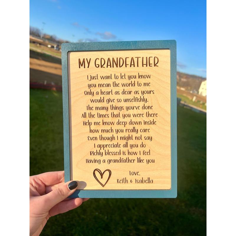 Personalized Grandfather Plaque Gift For Grandfather