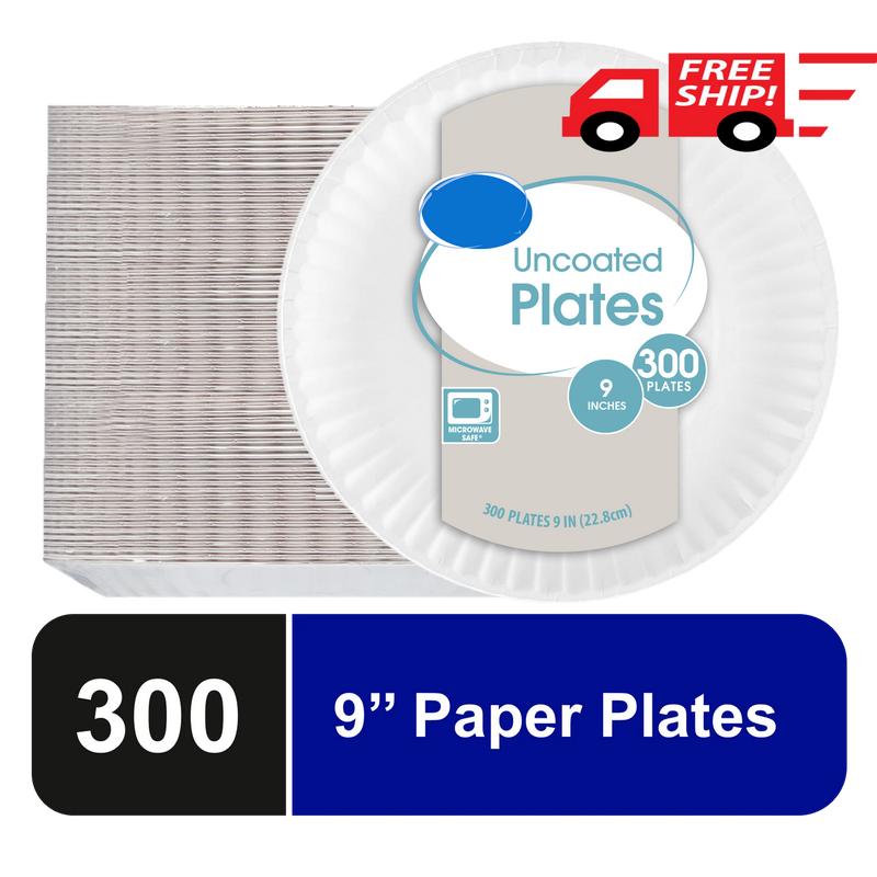 Gr.eat Va.lue Uncoated Paper Plates, 9