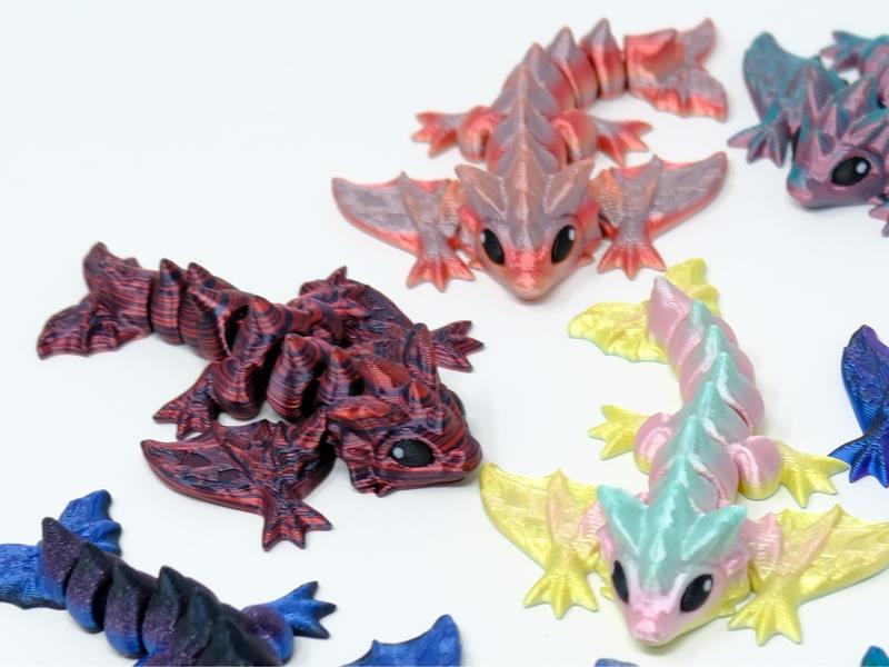 Tiny Wyvern Dragon | Articulating Flexi | Sensory | Dragon Decor | Dragon Keychain | Cinderwing3D | Unique Gift | Home Decor | Dragon Gift |