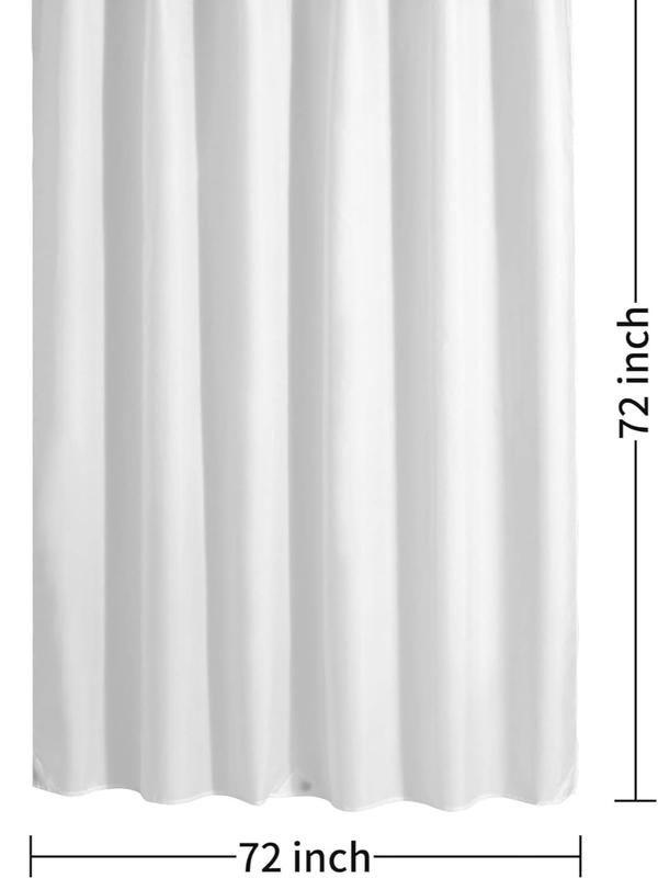 Waterproof Fabric Shower Curtain Liner with 3 Magnets - Soft Hotel Quality Cloth Shower Liner - Standard Size 72x72, White