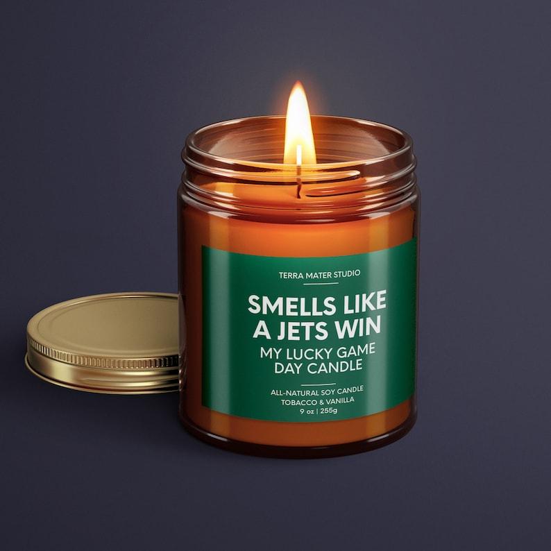 Smells Like A Jets Win | Lucky Game Day Candle | Soy Candle | Jets Fan Gift | Jets Gifts | Jets Candle | Jets Gift | New York Gift