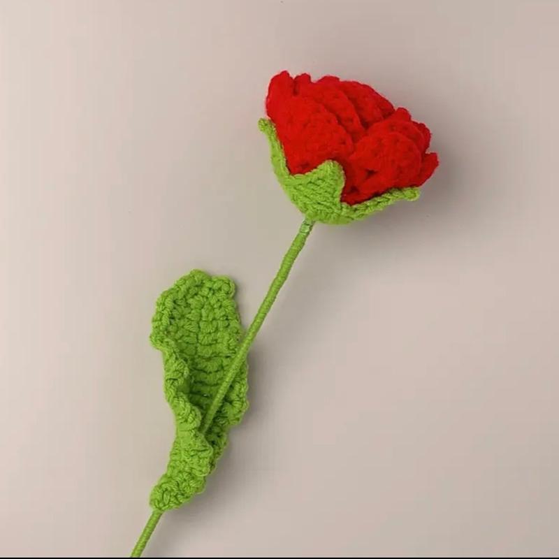 Crochet roses | Flower Home Knitted Rose Single Artificial Flower | | cute gift | girlfriend | BUY 3 GET 1 FREE Bouquet Decor Decorative Plants