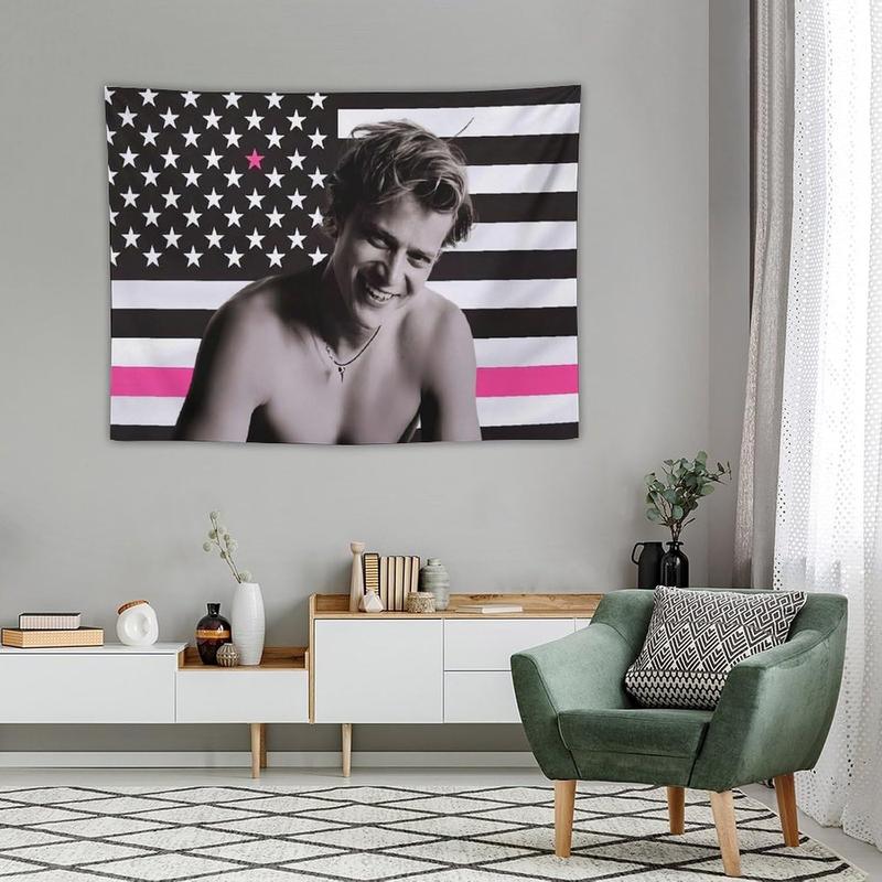 HSDRTYJE Art Tapestry American JJ Star Maybank Flag Tapestry Flag Poster Blanket for College Dorm Cave Bedroom Living Room Office Party Decor Merch