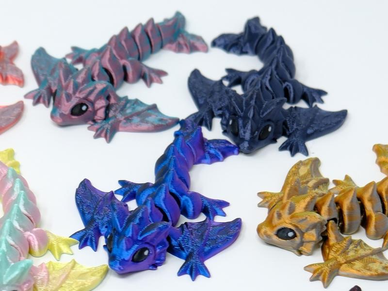 Tiny Wyvern Dragon | Articulating Flexi | Sensory | Dragon Decor | Dragon Keychain | Cinderwing3D | Unique Gift | Home Decor | Dragon Gift |