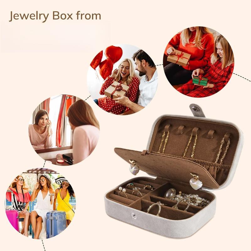 Travel  Box, PU Leather Small Gift Portable Case, 2 Layers Organizer Display Storage Boxes for Rings, Earrings, Necklaces, Bracelets