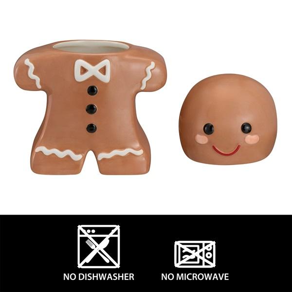 57-Oz Gingerbread Man Glazed Earthenware Ceramic Treat Jar with Lid, Multicolor - Perfect for Storing Cookies and Sweets