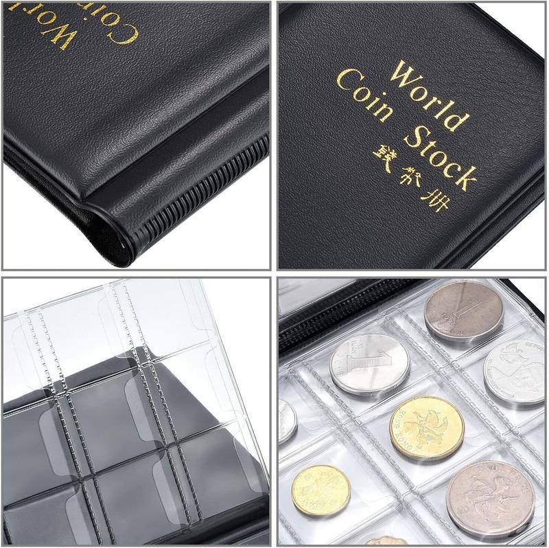 2Pcs 120 Pockets Coin Collection Storage Book Album Money Holder Coins Folder US