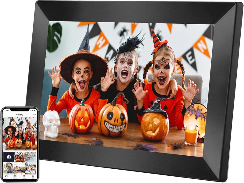 Uhale 10.1inch Digital Picture Frame WiFi Smart Touch Screen Digital Photo Frame 1280 * 800 IPS HD Display Screen Electronic Photo Frame 16GB Storage, Send Photos and Videos Instantly with Uhale