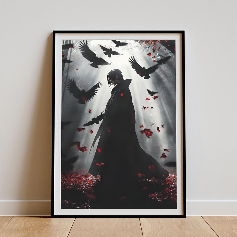 Itachi Uchiha Poster, Naruto Fan Art, Printable Anime Wall Art, Akatsuki Decor, Shonen Ninja Art, Sharingan Poster