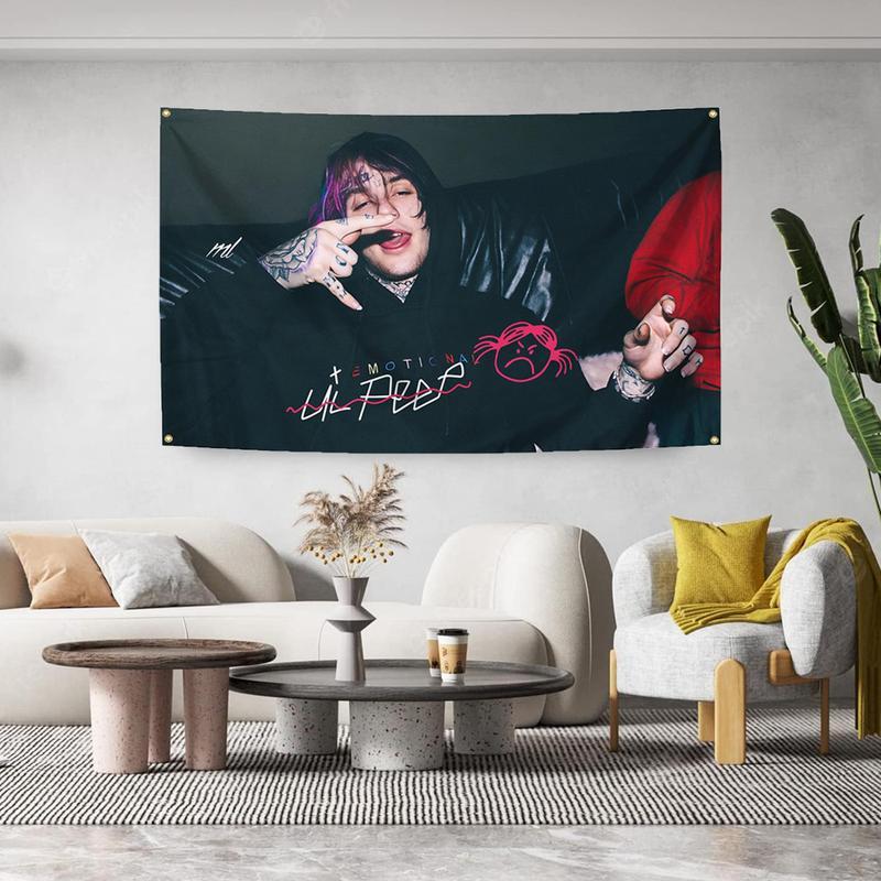 Rapper Music Poster Lil Singer Peep Tapestry Home Decor Tapestry Bedroom, Living Room, College Dorm Decor Can Be Used Indoor and Outdoor