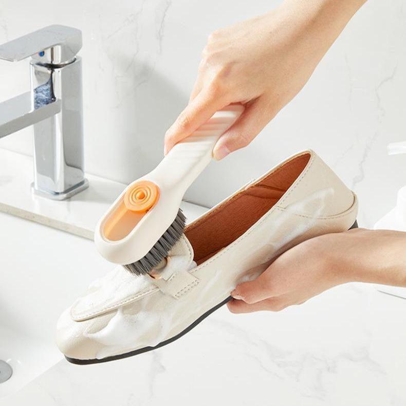 Liquid Shoe Brush, Multifunctional Brush, Soft Hair, Suitable for Professional shoes, Do not hurt the shoes, Can Be Used for Home Washing and Clothing, Special Shoe Brush Adjustable Car Glass Cleaning Brush