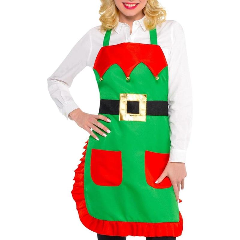 Christmas Elf Fabric Apron for Teens and Adults, One Size Fits