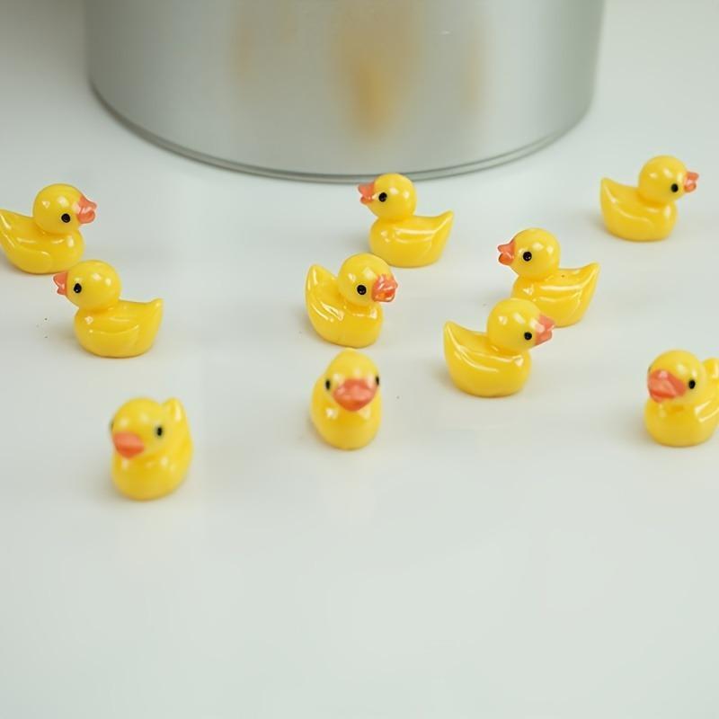 Mini Duck Resin Decoration, 100pcs set Cute Yellow Duck Ornament, Doll House Decoration, Party Gift, Birthday Gift, Seasonal Gift