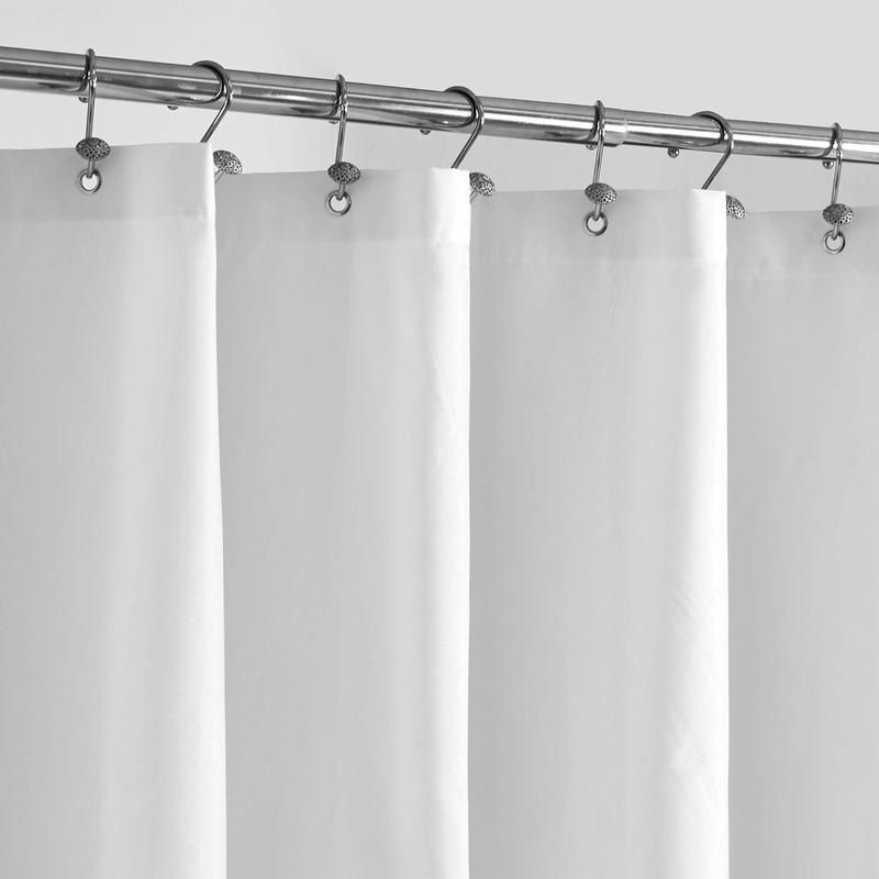 Waterproof Fabric Shower Curtain Liner with 3 Magnets - Soft Hotel Quality Cloth Shower Liner - Standard Size 72x72, White