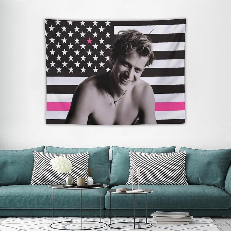 HSDRTYJE Art Tapestry American JJ Star Maybank Flag Tapestry Flag Poster Blanket for College Dorm Cave Bedroom Living Room Office Party Decor Merch