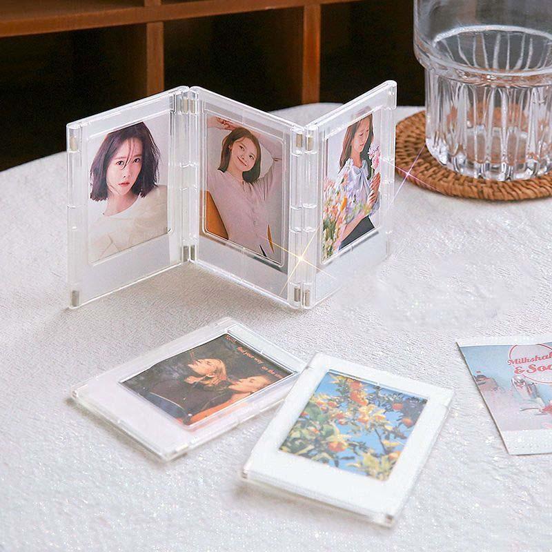 Magnetic Photo Frame, 2 Counts Creative Mini Photo Display Frame, Photo Display Stand for Home Office Desk School Decor