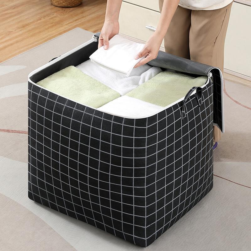 Large Capacity Storage Bag, 1 Count Foldable Clothes Storage Bag with Handle, Dustproof Clothes Storage Organizer for Home Bedroom Living Room