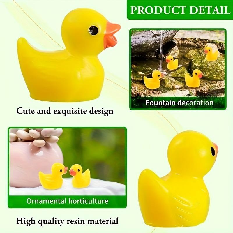 Mini Duck Resin Decoration, 100pcs set Cute Yellow Duck Ornament, Doll House Decoration, Party Gift, Birthday Gift, Seasonal Gift