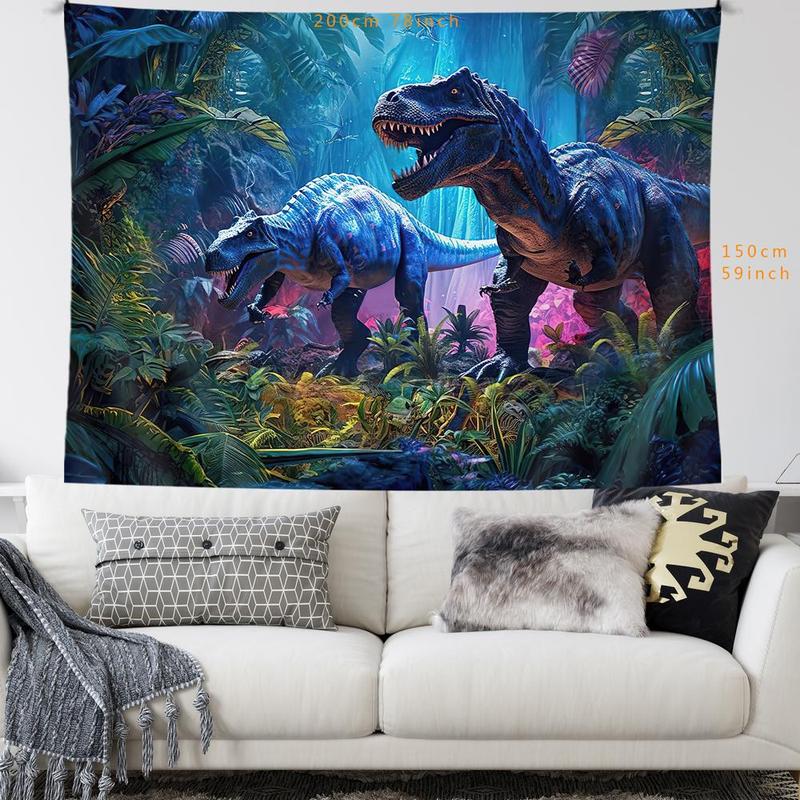 Jungle Dinosaur Pattern Tapestry, Wall Hanging Blanket, Wall Art Decor for Home Living Room Bedroom