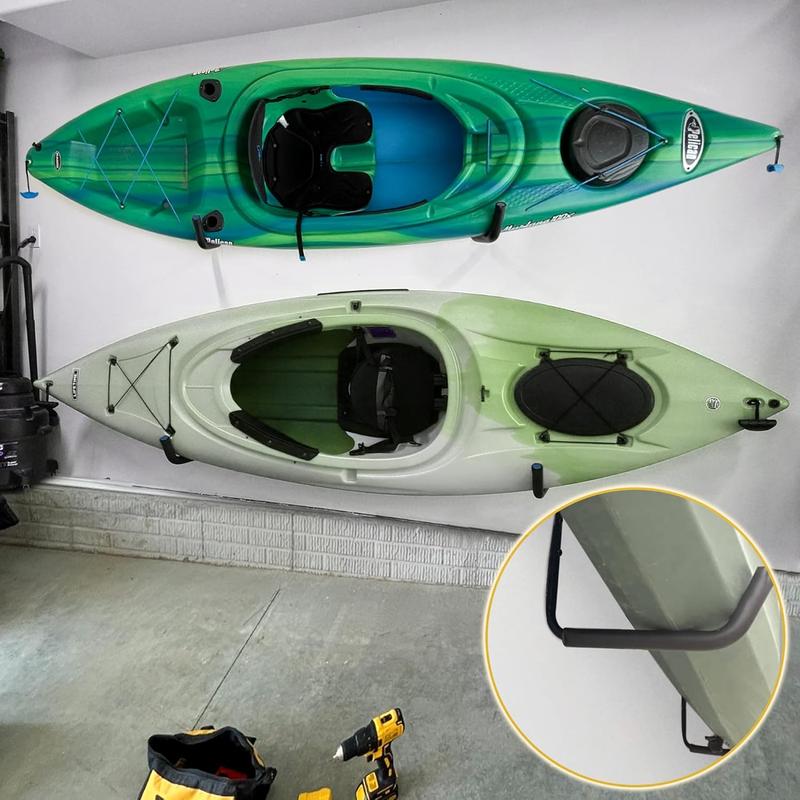 Kayak Storage Racks, 6 Pack Wall Mount Kayak Hooks, Garage Storage Canoe Hangers for Hanging Canoe Surfboard Snowboard Paddle Board Ladders Bikes