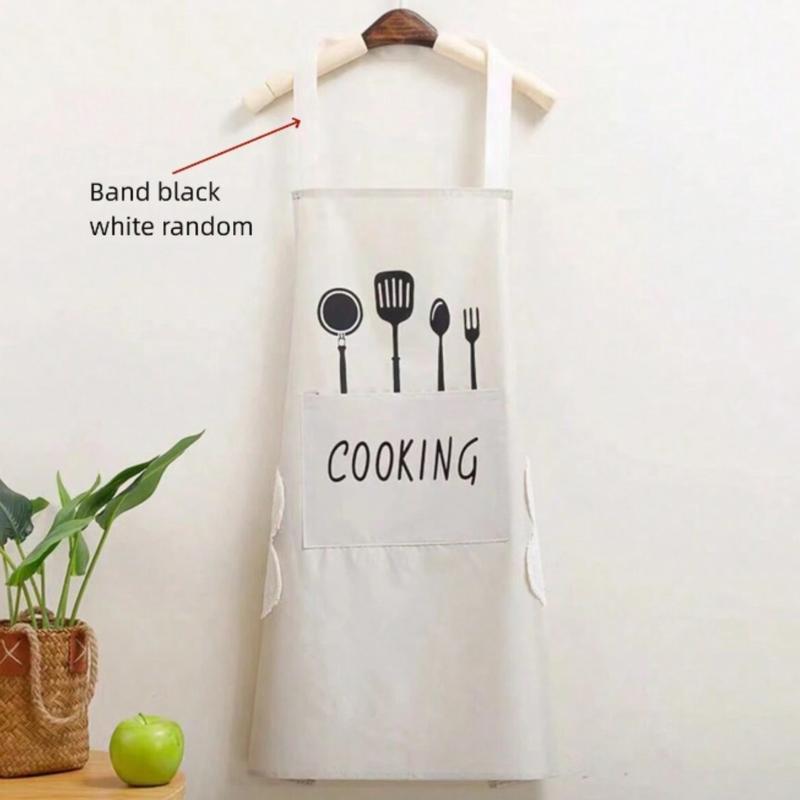 Adjustable Neck Strap Waterproof And Oil-Proof Cooking Apron With 2 Pockets, Unisex Kitchen Apron For Restaurant And Home Cooking