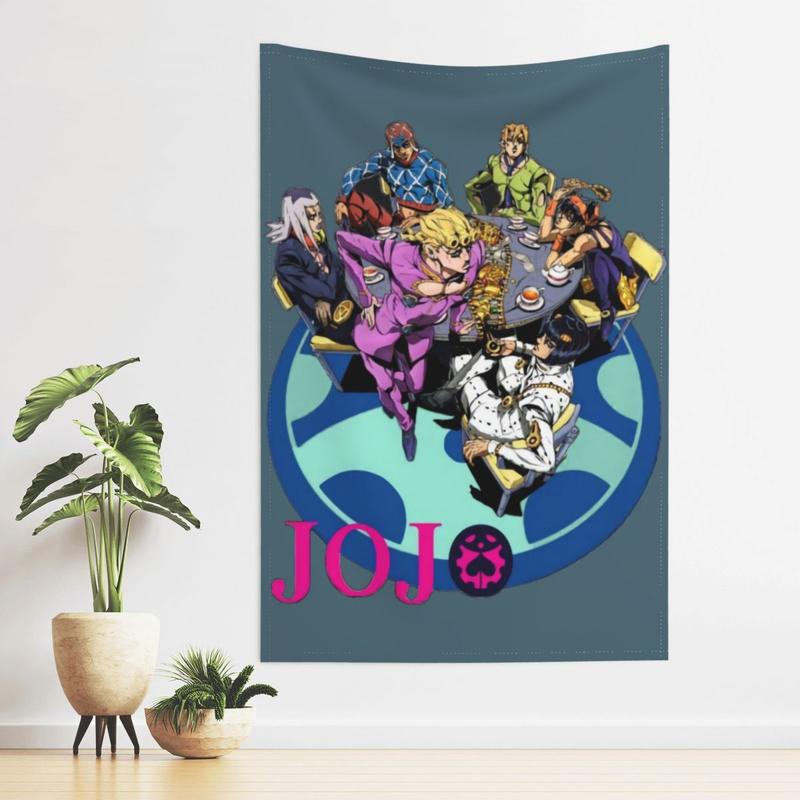 Jojos Bizzare Adventure Tapestry Aesthetics Suitable for Living Room, Office, Dormitory, Bedroom Wall Hanging 40 inches X 60 inches Decor Curtain