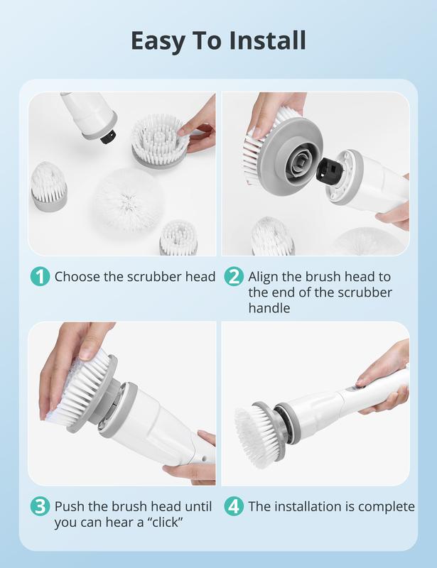 Voweek 4 In 1 Brush Heads 4 PCS  Set for Electric Spin Scrubber, Labor Day Sale