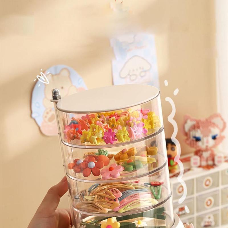 Clear 5 Layer Hair Accessories Storage Box, 1 Count Hair Accessories Organizer, Hair Ties Storage Box, Home Organizer for Bedroom Dormitory