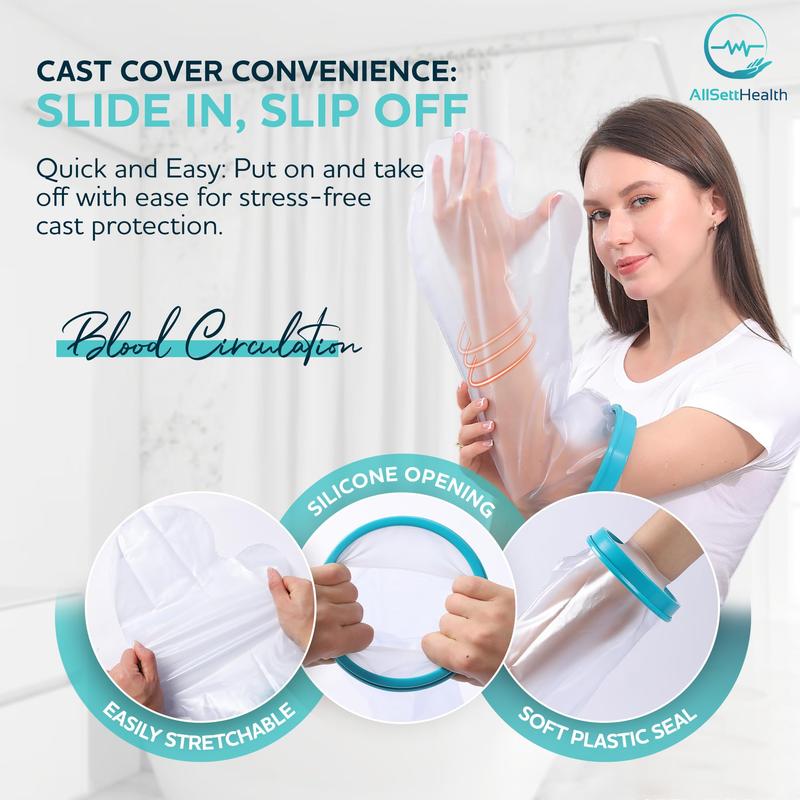 Large Arm Cast Cover for Shower – Waterproof Cast Protector for Shower | Reusable Cast Cover with Water-Tight Seal to Keep Wounds Dry | Protects the Hand, Wrist, Elbow