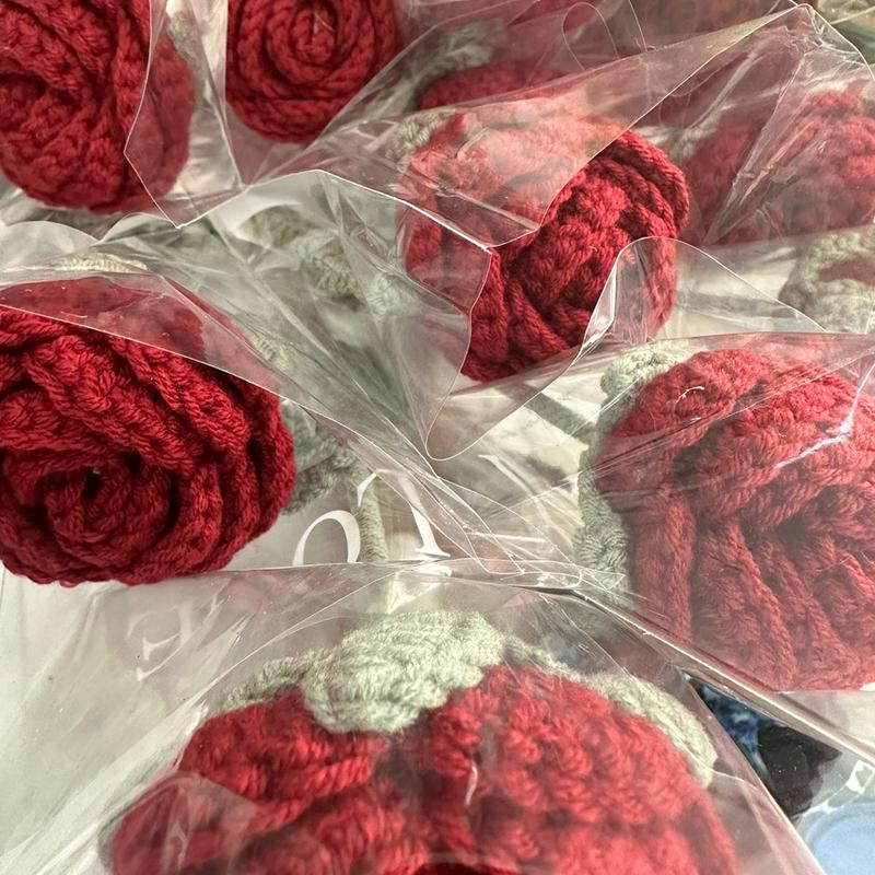 Crochet roses | Flower Home Knitted Rose Single Artificial Flower | | cute gift | girlfriend | BUY 3 GET 1 FREE Bouquet Decor Decorative Plants