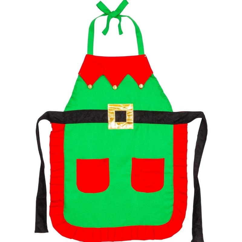 Christmas Elf Fabric Apron for Teens and Adults, One Size Fits