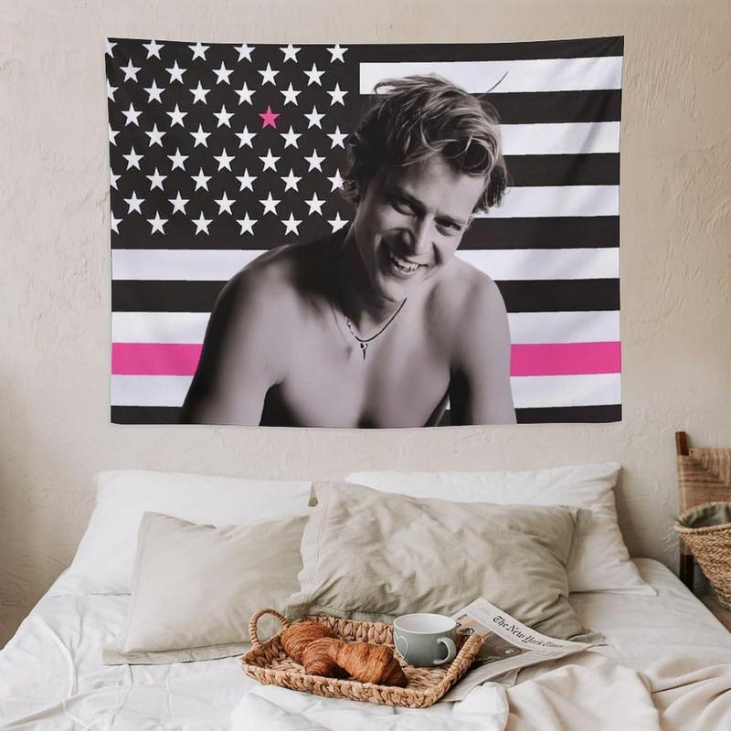 HSDRTYJE Art Tapestry American JJ Star Maybank Flag Tapestry Flag Poster Blanket for College Dorm Cave Bedroom Living Room Office Party Decor Merch