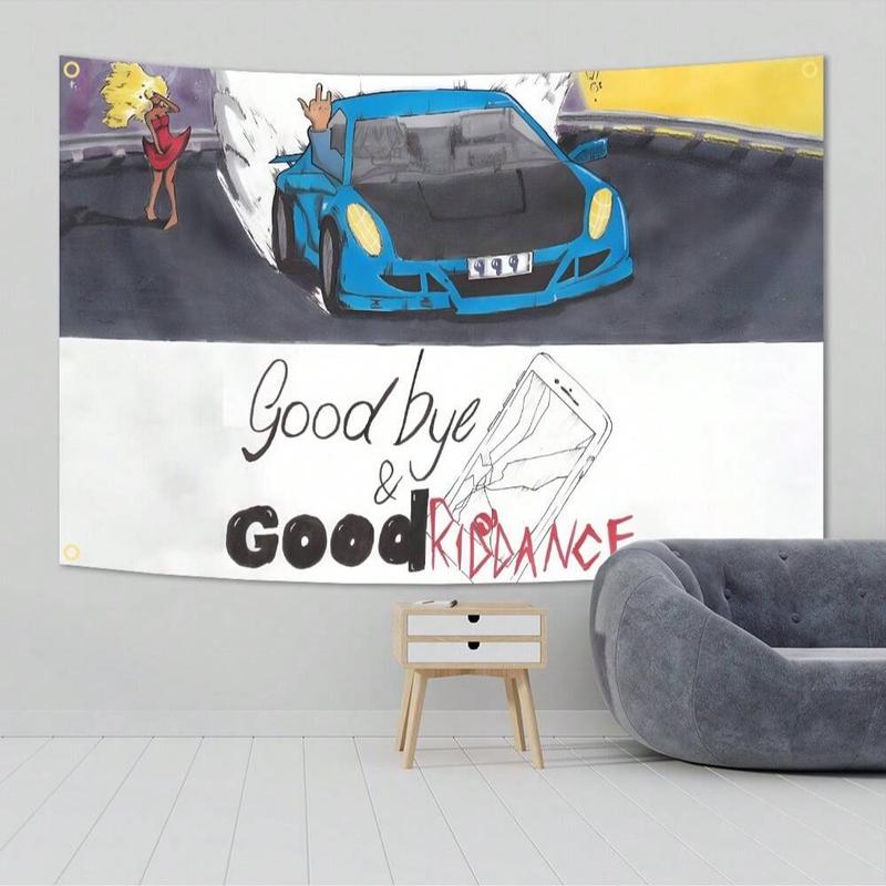 1pc Goodbye & Good Riddance Rap Music Flag Classical Music Tapestry Poster Banner For Bar Beer House College Dorm Room Man Cave Tailgates And Parties,Christmas