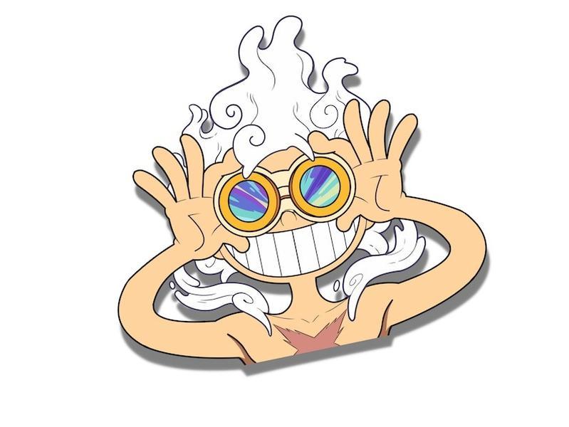 Gear 5 Luffy Goggles Sticker, ONE PIECE Sticker, ANIME STICKER, ANIME DECAL, LUFFY STICKER, ONE PIECE STICKER, LUFFY GEAR 5, GEAR 5 LUFFY, JOY BOY, Meme Sticker, Laptop Sticker