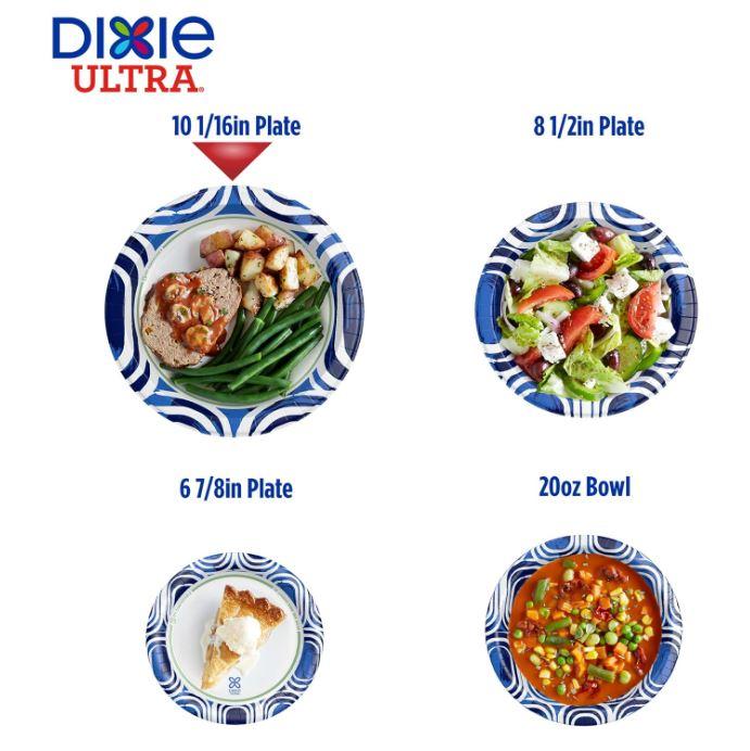 Dixie Ultra, Large Paper Plates, 10 Inch, 100 Count, 3X Stronger*, Heavy Duty, Microwave-Safe, Soak-Proof, Cut Resistant, Disposable Plates For Heavy, Messy Meals