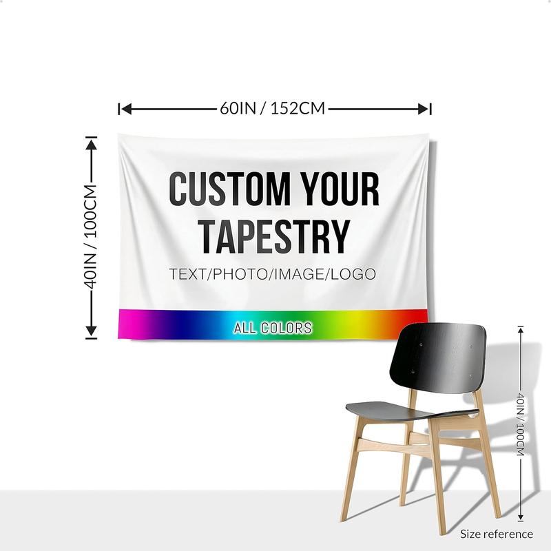 Custom Tapestry Upload Images Personalized, Customized Backdrop Banner Print Any of Your Design Photo Text Logo Wall Hanging Art Decor for Wedding, Family, Festival,Birthday Gifts(40