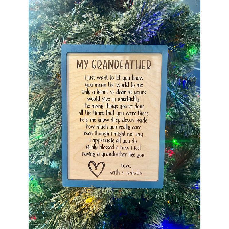 Personalized Grandfather Plaque Gift For Grandfather