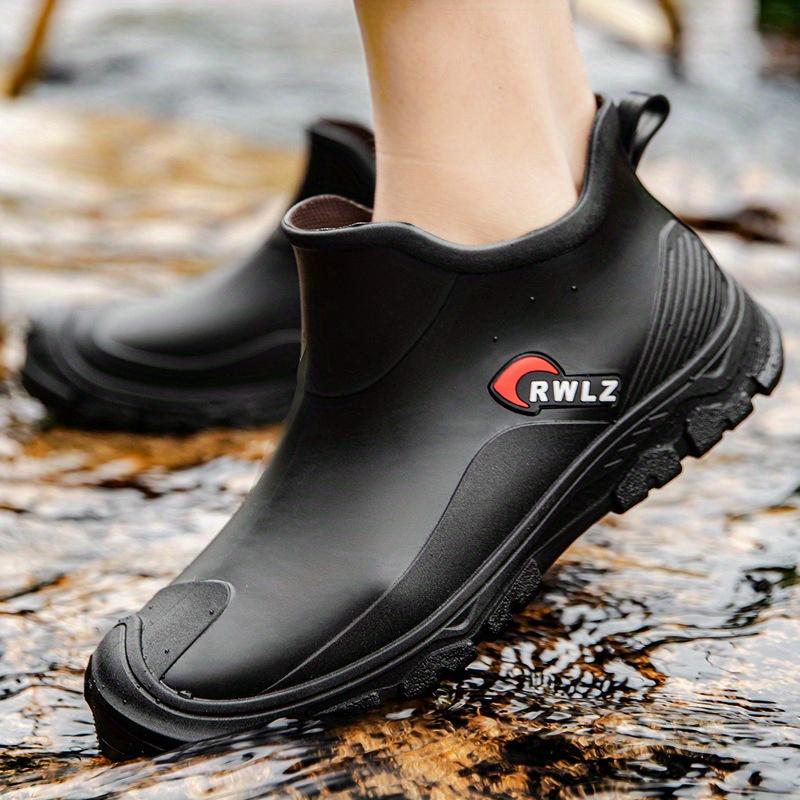 Unisex Waterproof Ankle Rain Boots, Non-Slip Short Tube Shoes for Fishing, Work and Outdoor Delivery, Fashion Four Seasons Footwear