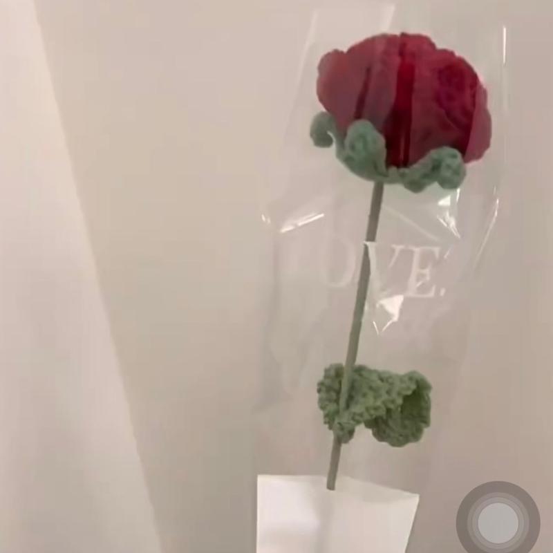 Crochet roses | Flower Home Knitted Rose Single Artificial Flower | | cute gift | girlfriend | BUY 3 GET 1 FREE Bouquet Decor Decorative Plants