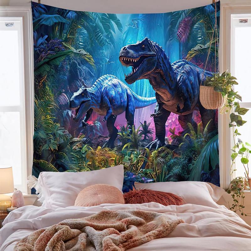 Jungle Dinosaur Pattern Tapestry, Wall Hanging Blanket, Wall Art Decor for Home Living Room Bedroom