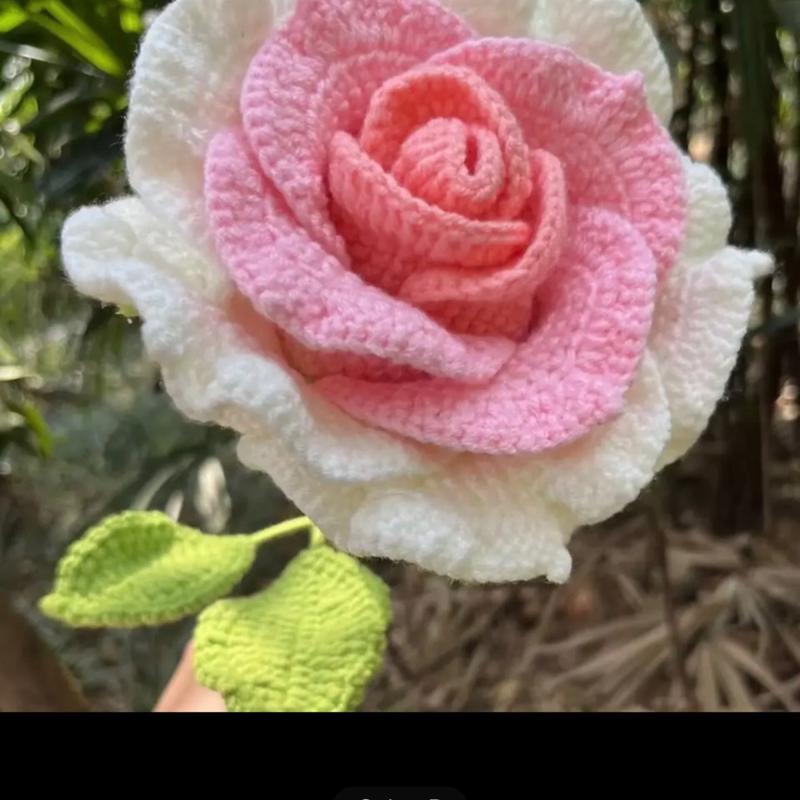 Crochet roses | Flower Home Knitted Rose Single Artificial Flower | | cute gift | girlfriend | BUY 3 GET 1 FREE Bouquet Decor Decorative Plants