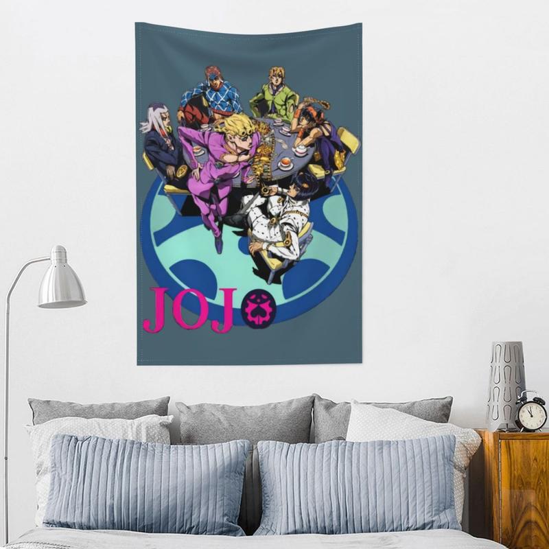 Jojos Bizzare Adventure Tapestry Aesthetics Suitable for Living Room, Office, Dormitory, Bedroom Wall Hanging 40 inches X 60 inches Decor Curtain