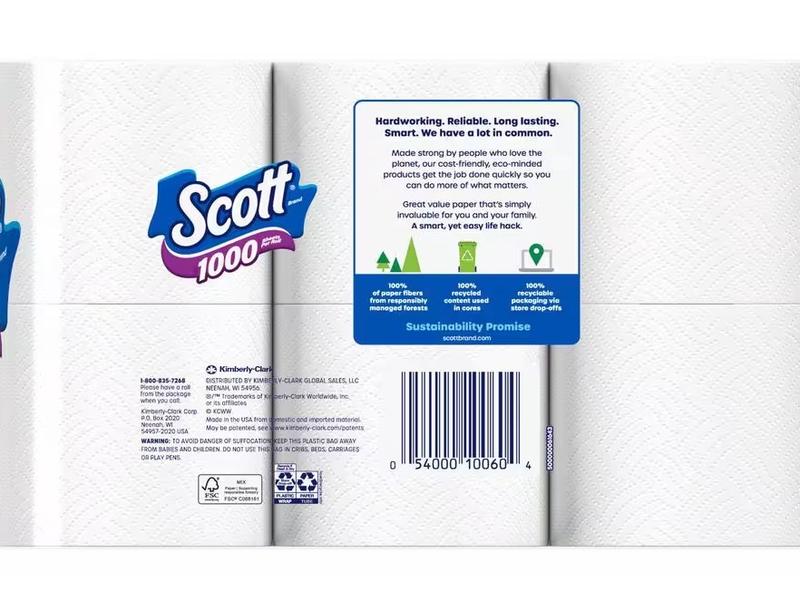 White Toilet Tissue 1000-Sheet 12 Rolls Per Pack Wipes